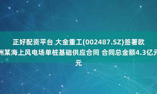 正好配资平台 大金重工(002487.SZ)签署欧洲某海上风电场单桩基础供应合同 合同总金额4.3亿元